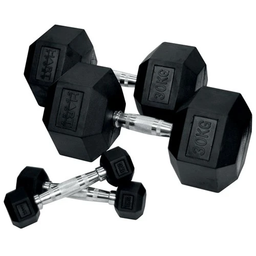 HART Sport HART Rubber Hex Dumbbell Set - 1kg To 30kg 3 HART Sport HART Rubber Hex Dumbbell Set - 1kg To 30kg